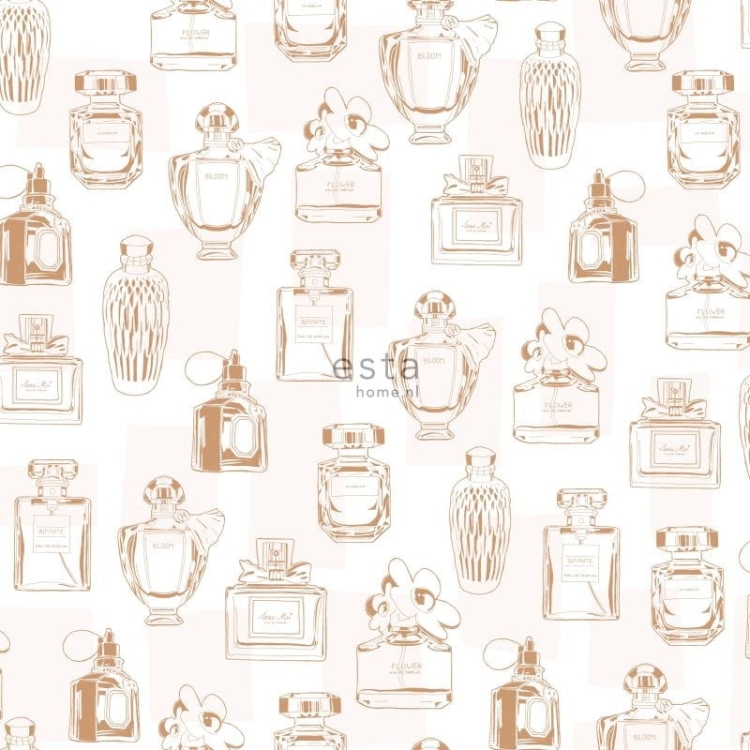 FAB 138853 tapety ścienne perfume bottles shiny copper