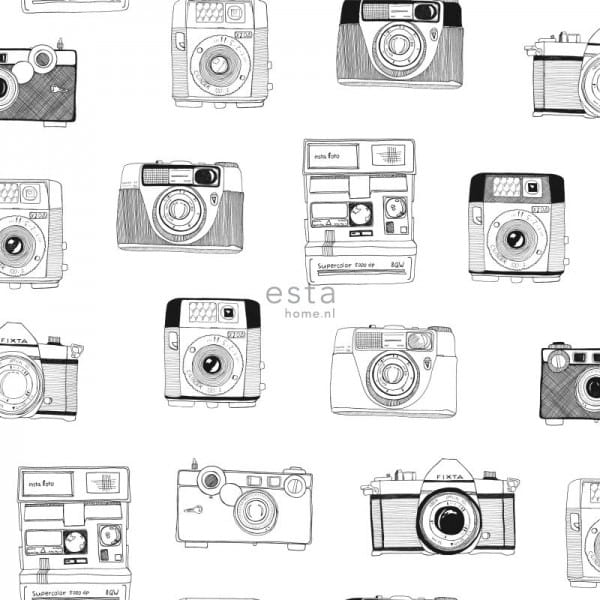 FAB 138843 tapety ścienne polaroid cameras black and white