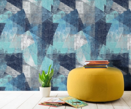tapeta PP3601 niebieska geometria