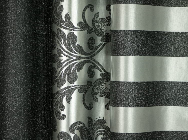 tapeta 6752-20 czarno-srebrne pasy z brokatem
