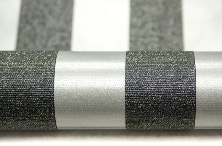 tapeta 6752-20 czarno-srebrne pasy z brokatem