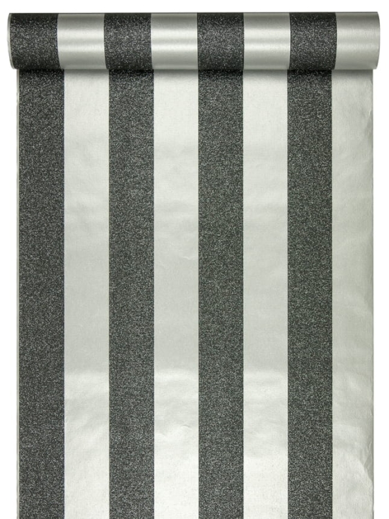 tapeta 6752-20 czarno-srebrne pasy z brokatem