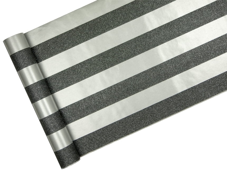 tapeta 6752-20 czarno-srebrne pasy z brokatem