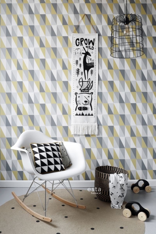 tapeta dziecięca 138921 grafika z trójkątów