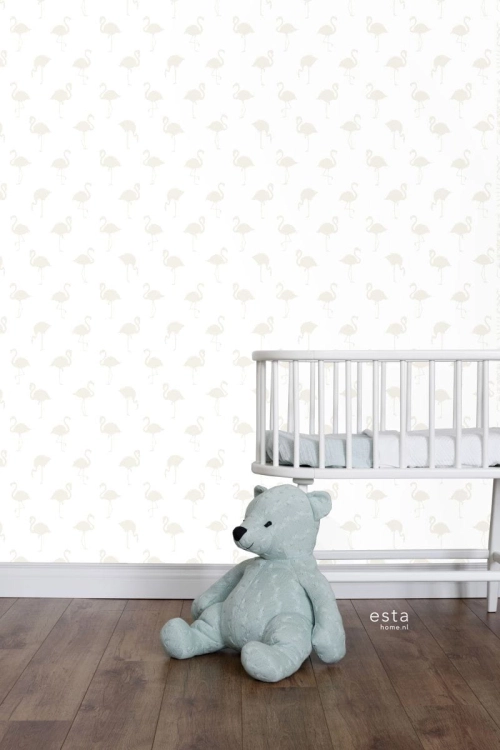 tapeta dziecięca 138917 we flamingi