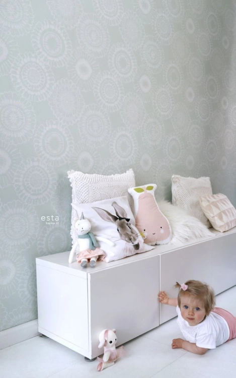 tapeta dziecięca 128861 w kwiaty