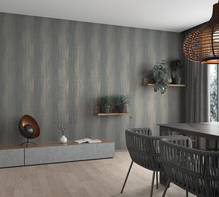 tapeta 6793-40 w pionowe pasy z miedzią