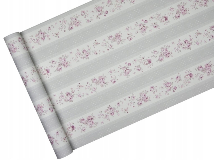 tapeta 39069-2 w Szare Pasy i Paseczki z Róż